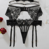 Women's Fashion Gemstone Pendant Decoration Heavy Craftsmanship Flower Embroidery Midnight Temptation Body Shaping Underwear Spl