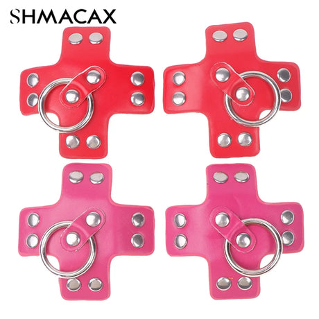 Women 1Pair Sexy Leather Cross Nipple Cover Reusable Breast Stickers Self Adhesive Nipple Pasties Nipple Covers Bra AccessoriesW
