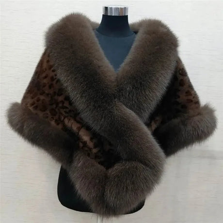 White Fur Shawl Women's  Jacket  Autumn Winter Faux Mink Fox Fur Dress Cheongsam Cloak Coats New 2026 Thicken Warm Short Outwear