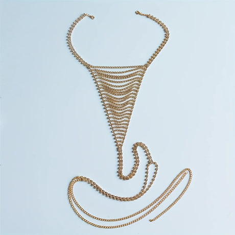 New Fashion Mesh Crystal Set Bra Chain Jewelry Luxury Shining Nightclub Party Bikini Water Diamond Bra Chain Dingzi Pants Jewelr