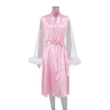 Personalized Bridesmaids Bride Robe Wedding Bachelorette for Bridal Team Gifts Shower Dressing Gown with Name Party Satin Robes