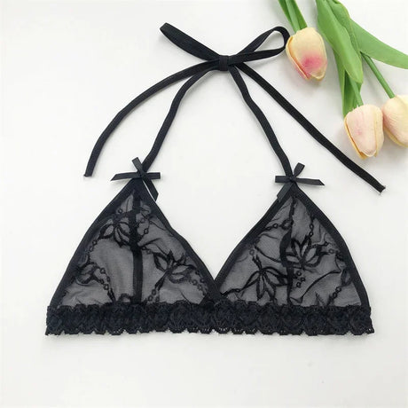 Name Custom Crystal Letter Thong Lace Tie Neck Bikini Bra Panties Sexy Personalized Name Low Waist G-String Underwear Bra Set