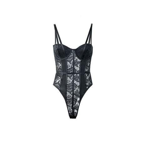 Sexy Lace Bodysuit for Women Bodies Elegant Women's Top 2025 New Summer Solid Bodycon Ribbed Bodysuits