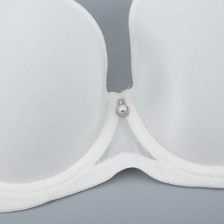 Sheroine Plus Size Women's Bra Full Coverage Ultra-thin Mesh Supportive Plunge T-Shirt Push Up Lift Everyday Lightly Lined Bras
