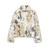 MUJER Faux Fur Women's Teddy Coat Cropped Plush Jacket Woman Winter Fluffy Coats for Women Outerwears New in Coats and Jackets