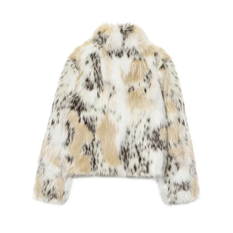 MUJER Faux Fur Women's Teddy Coat Cropped Plush Jacket Woman Winter Fluffy Coats for Women Outerwears New in Coats and Jackets