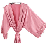 Personalised Sega Floral Wreath Robes Custom Bridal Robe Satin Wedding Bridesmaid Kimono Dressing Gown Bride to be Robe