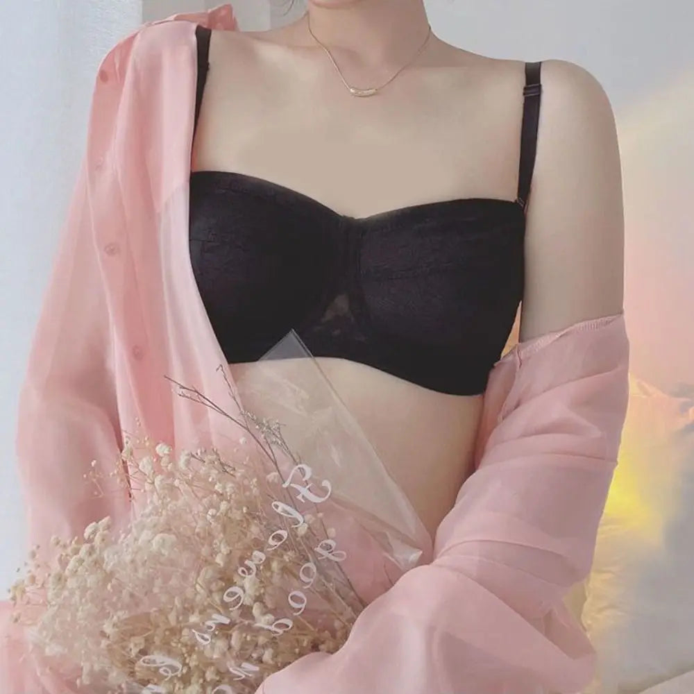 Mesh Thin Lace Transparent Bra Close-fitting Shockproof Seamless Invisible Bra Anti-sagging Lingerie Push Up Underwear Wedding
