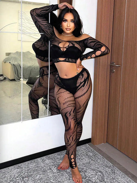 Women's Sexy Lingeries Fashion Lace Up Suits Black Sexy Slim Bodysuits Hollow Out Backless Bodycon Lingeries