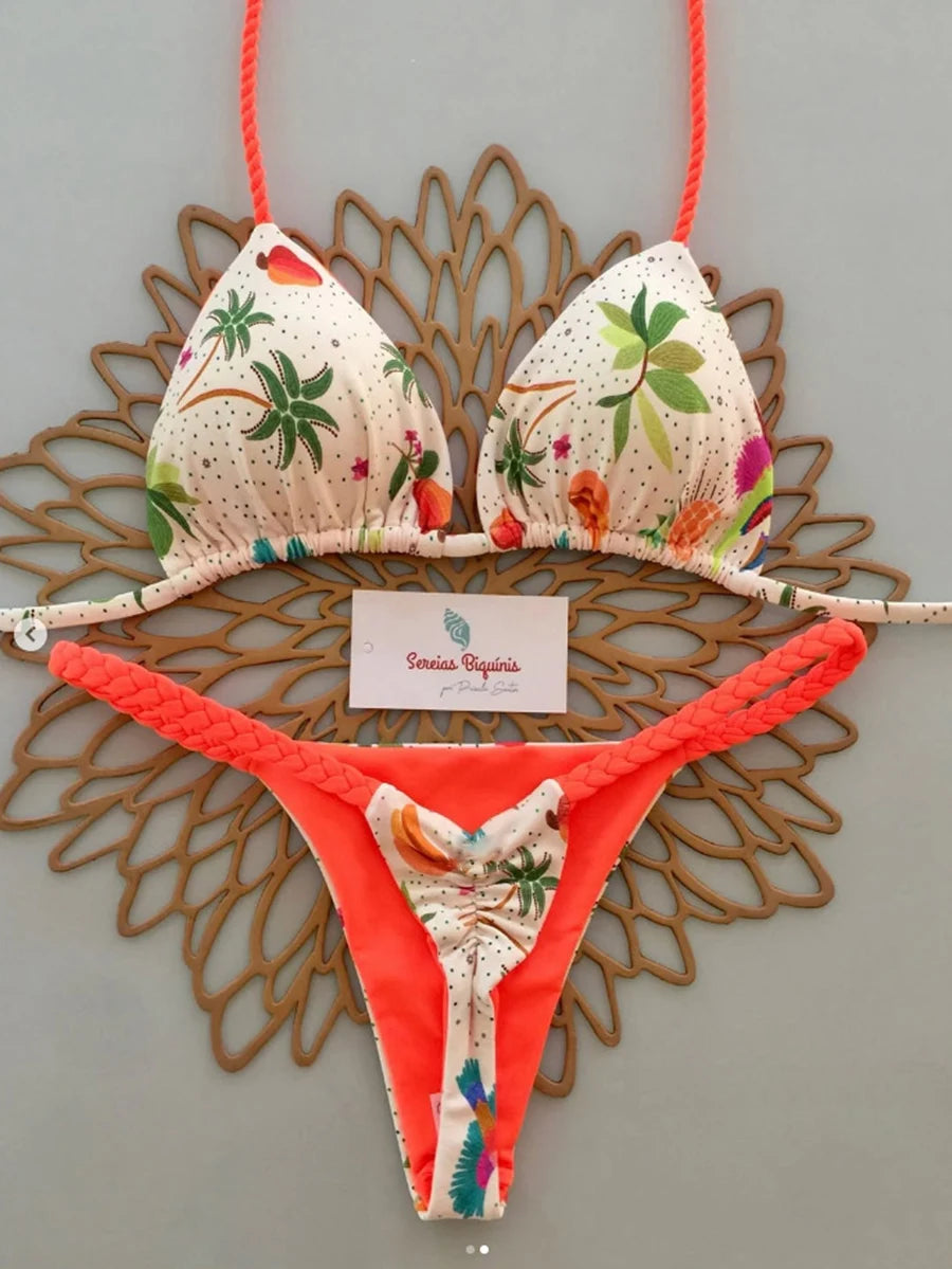 Micro Bikinis Women Swimsuit New Sexy Swimwear Halter Bikini Set Brazilian Biquini Female Thong Beachwear Party Wear