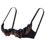 Women's Balconette Bra with Push Up Effect 1/4 Cup Lace Bra Underwired Low Cut Bra Bows Shelf Bra Bralette Lingerie