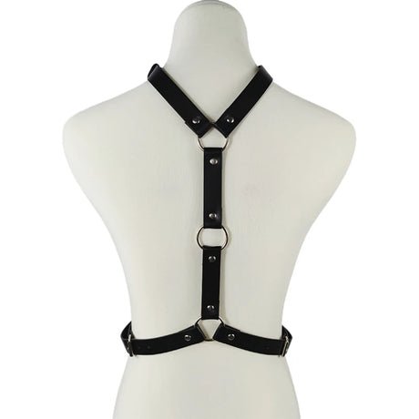 Women Sexy Body Lingerie PU Leather Harness Erotic Costumes BDSM Bondage Garter Belt Crotchless Baby Doll Dress Porno Underwear