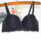 Lace Bra for Women Big Cup 1/2 Sexy Floral Underwire Underwear Ladies Push Up Thin Bra Half Cup 36-42C Black Gather Brassiere