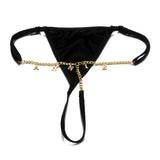 Sexy Women Custom Thong with Letter Metal 12 Constellations Body Waist Chain Jewelry Panties Girl Personalize Underwear Gift