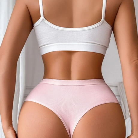 6 Pack Women's High Waisted Thong Cotton Underwear Ribbed Soft Breathable Panties Soft Stretch Intimates Sexy Lingerie S-XL