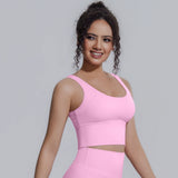 Women Summer Yoga Bra Underwear Shockproof Bra Sports Running Beautiful Back V Shaped Fitness Yoga Tank Top Bra with Chest Pad ﻿