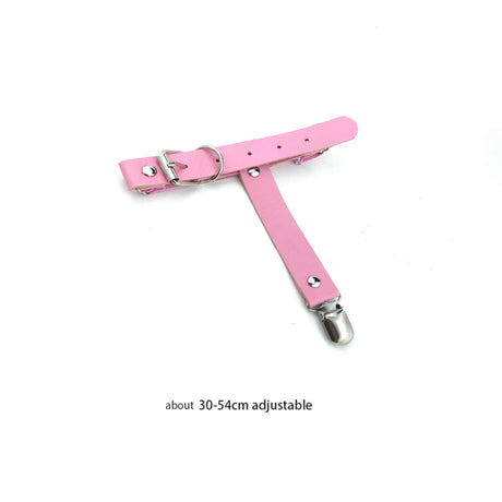 Women Rock Sexy Elastic Leather Belt Heart Leg Punk Thigh Garter Cosplay Spike Rivet Pink Gothic Thigh Ring Heart Garter