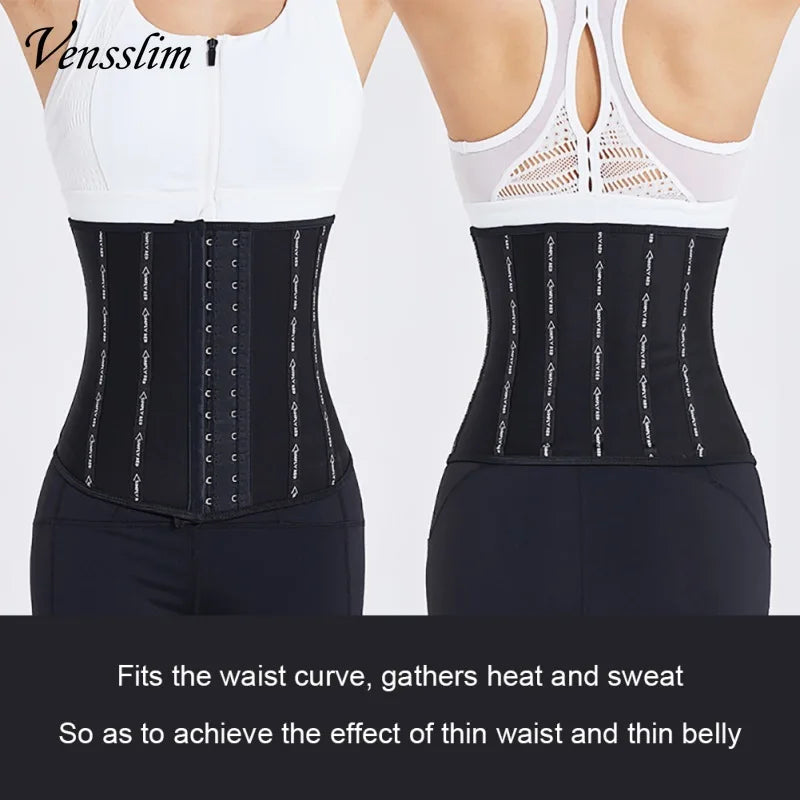 Vensslim Waist Trainer Belt for Women Slimming Waist Trimmer Corset Belly Body Shaper Band Sauna Sweat Girdle with Sauna Effect