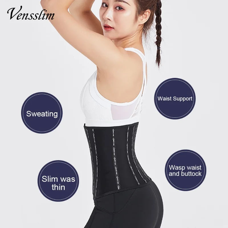Vensslim Waist Trainer Belt for Women Slimming Waist Trimmer Corset Belly Body Shaper Band Sauna Sweat Girdle with Sauna Effect