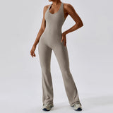 Solid Yoga Jumpsuit One Piece Outfit Fitness Bodysuit Workout Clothes for Women Sportwear Women Buttock lifting Set Activewear