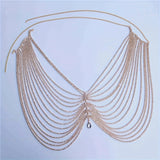 Sexy Shiny Tassel Crystal Waist Chain Women's Jewelry Fashion Luxury Nightclub Bridal Party Water Drop Pendant Body Chain