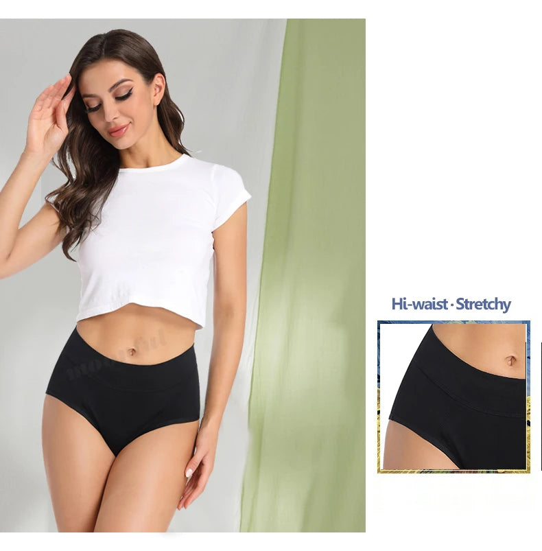 4 Layer Very Abundant Bamboo Period Panties for Heavy Flow Women Menstrual Panties Overnight High Waist Period Underwear