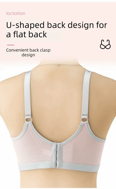 Pure Cotton Double Button Breastfeeding Bra Soft Comfortable Seamless Breathable Maternity Bra Anti Sagging No Underwire