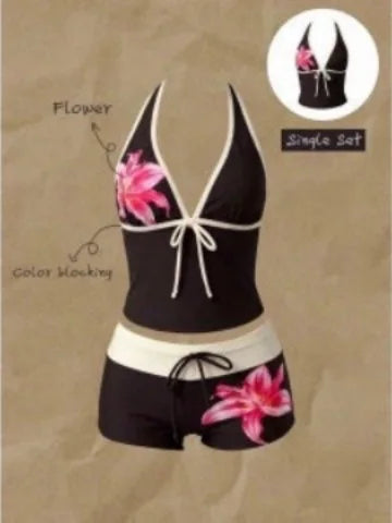 Women Triangle Bikini Set Halter Tie-Up Two Piece Swimsuit Thong Bottom Bathing Suit Beachwear