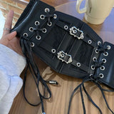 Ladies's Retro corset Belts Pin Buckle Elastic Lace