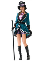 Magician Clown Cosplay Costume Alice Costume Circus Outfits Hatter Halloween Carnival Stage Performance Roleplay Clothes