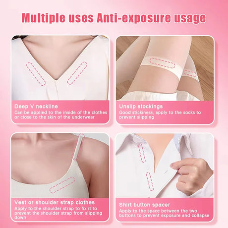 Anti-Slip Glue Roll On Skin Adhesive For Clothing Dress Body Skin Anti-exposure Bra Non-slip Fixed