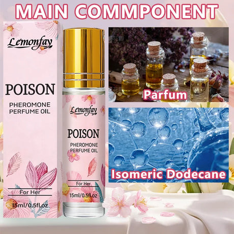 Lemonfay Pheromone Perfume Oil For Her | Alluring Feminine Scent | Long-Lasting Portable Roll-On Fragrance 15ml