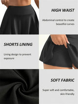 Women’s Yoga Fitness Tennis Outfit High Waist Sports Skirt Summer New Style Quick Dry A-Line Skort Suitable For Running Workout