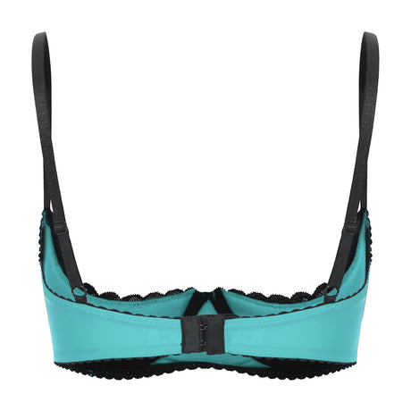 Women Sexy Open Cups Bra Exposed Nipples Lingerie Tops Adjustable Straps Underwire Lace Push Up Brassiere Underwear Nightwear