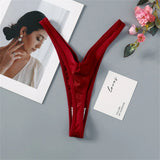 High Slit Deep V Thong for Women Low Waist Seamless Sexy Hot G Strings Breathable Elastic Ladies V Strings Plus Size S-XL