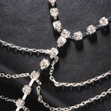Rave Harness Rhinestone Multilayer Chest Chain for Women Nightclub Sexy Outfit Crystal Body Chain Jewelry Dress Accessories