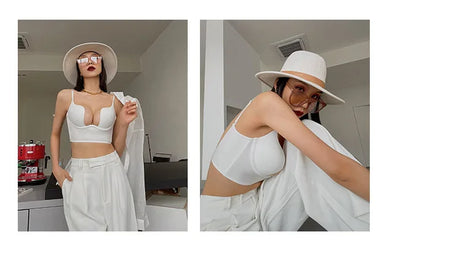 Deep U Low Cut Sexy Bra Push Up Backless Bra for Women Anti Sagging Cross Back Bras Solid Color One Piece Beauty Back Underwear