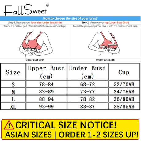 FallSweet Small Chest Sexy Push Up Bra for Women Seamless Bras Everyday Lingerie Comfortable Underwear Thick Bralette 32-38AB