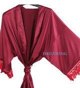 Personalised Sega Floral Wreath Robes Custom Bridal Robe Satin Wedding Bridesmaid Kimono Dressing Gown Bride to be Robe
