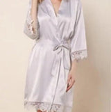 Personalised Sega Floral Wreath Robes Custom Bridal Robe Satin Wedding Bridesmaid Kimono Dressing Gown Bride to be Robe