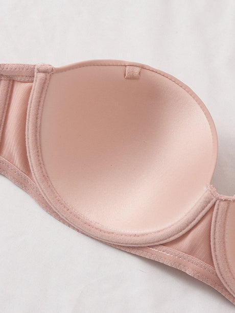 5Pcs Detachable Strap Bandeau Bras Solid Strapless Push up Bra for Women Daily Invisible Lingerie