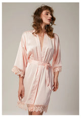 Personalised Sega Floral Wreath Robes Custom Bridal Robe Satin Wedding Bridesmaid Kimono Dressing Gown Bride to be Robe
