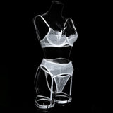 Women's Red Lace Lingerie Set with Underwire Bra High Waist Garter Belt Thong and Thigh Straps Romantic Bedroom Outfit Set 2026