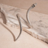 New Arrival Snake Shaped Cuff Bracelet Ring Set for Women Exaggerated Metal Unique Design Bracelet Fashion Jewelry Set