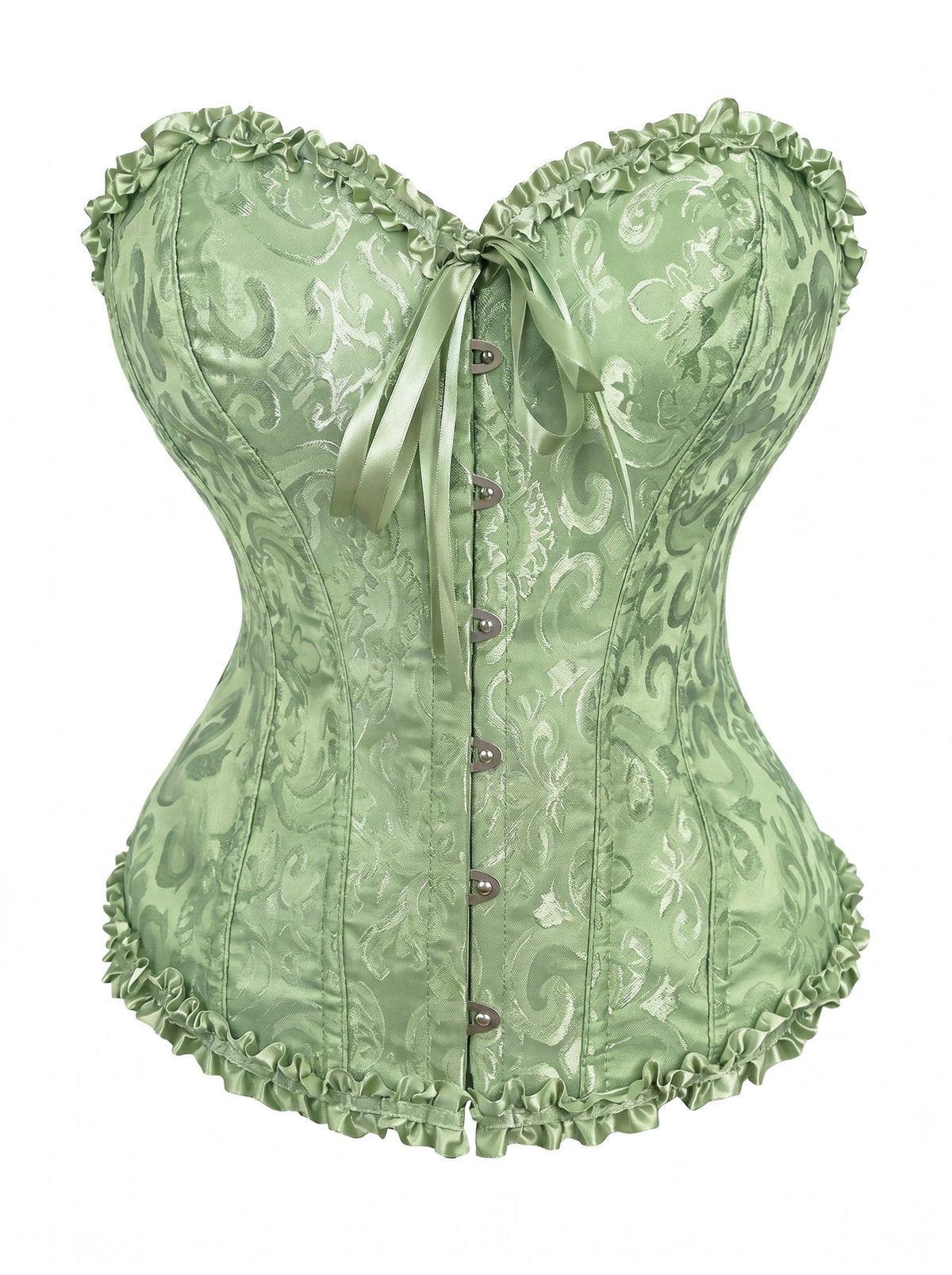 Women Bustier Corset Victorian Gothic Jacquard Front Busk Waist Cincher Halloween Party Wear