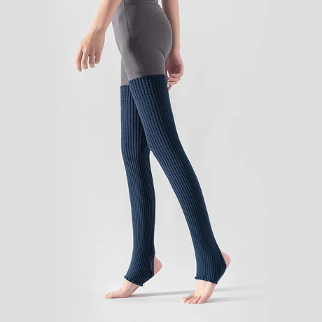 Women's Yoga Thigh-high Leg Warmers with Leg Protection, Long Tube Leg Coverings, Foot-stretching Knee-length Socks