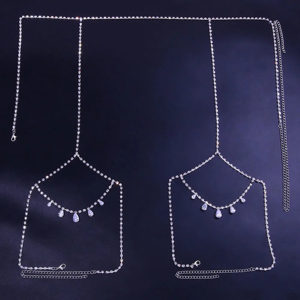 Luxury Party Crystal Thigh Garters Leg Chain Sexy Bling Rhinestone Legged Waist Chain Belly for Women Bikini Body Jewelry Gift