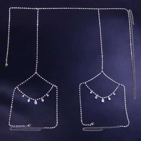Luxury Party Crystal Thigh Garters Leg Chain Sexy Bling Rhinestone Legged Waist Chain Belly for Women Bikini Body Jewelry Gift