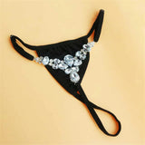 Fashion Briefs Panties Women Rhinestone Thong Club Dance Sexy Bikini Jewelry Accessories Panty Crystal Body Chain Rave Gifts