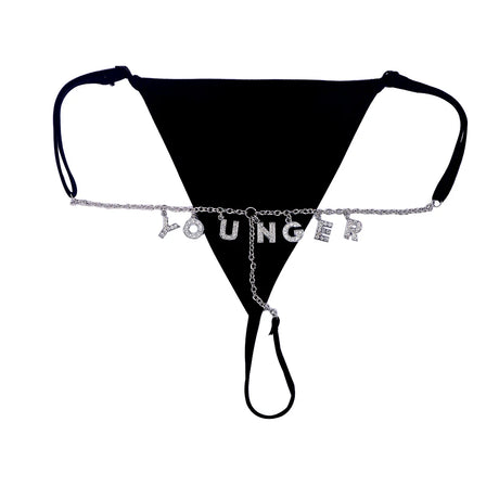 Customize Name Crystal Letters Waist Body Chain for Women Sexy Leopard Underwear Bikini Thong Body Jewelry Valentine's Day Gift